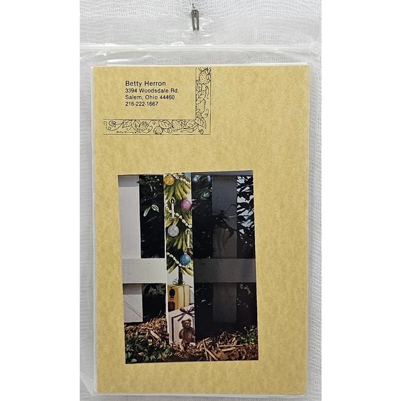 Christmas Tree VTG Picket Line Painting Herron UNCUT - Picture 2 of 2